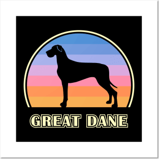 Great Dane Vintage Sunset Dog Posters and Art